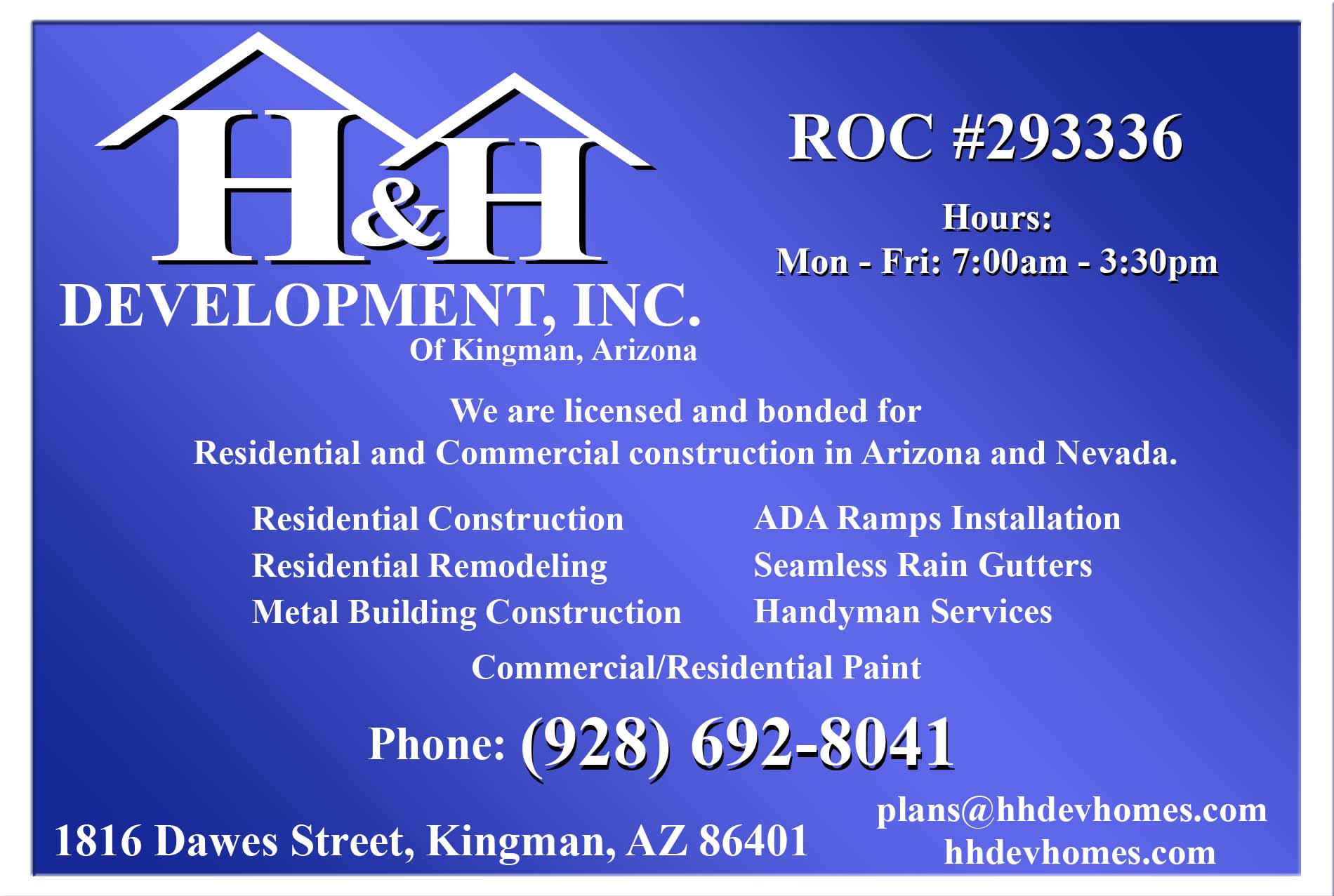 H&H Home Development of Kingman Arizona